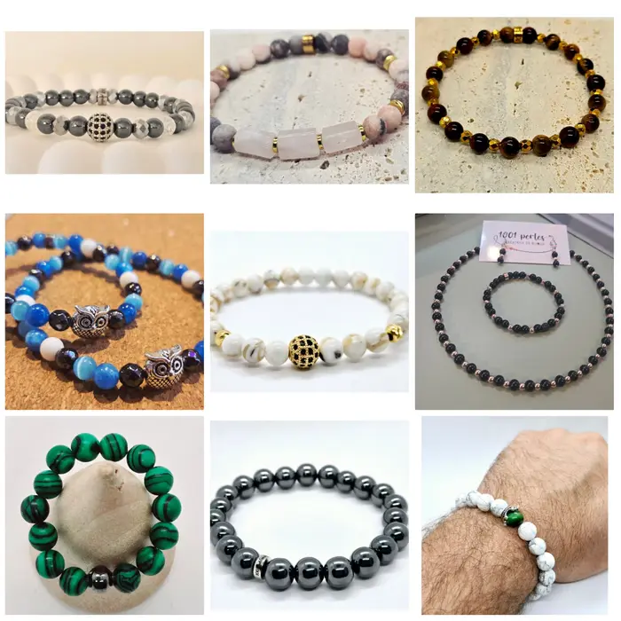 Bijoux en perles de pierres naturelles 
