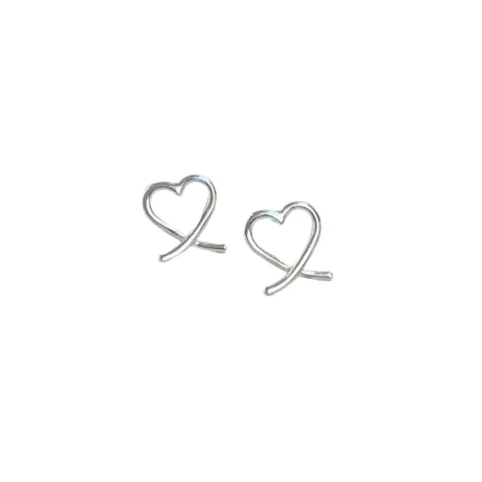Boucles d'oreilles Coeur Croisé - Argent Sterling