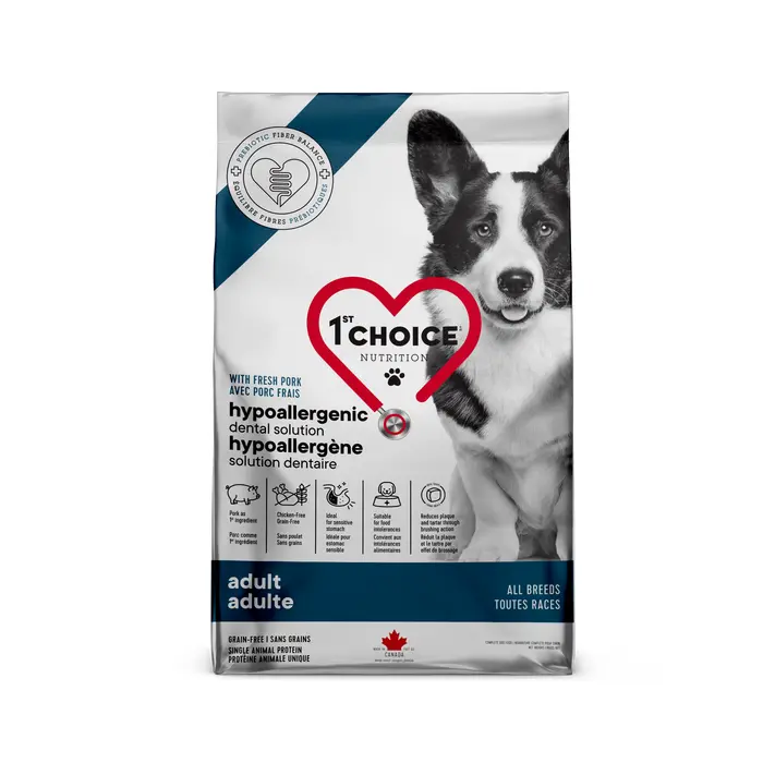 1st Choice chien HYPOALLERGÈNE - Sans grains - Formule au porc (adulte)